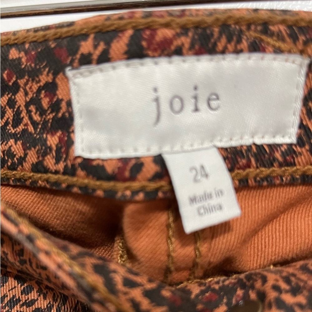 Joie Leopard Print Skinny Cargo Pants Zip Ankle Size 24 NWT - Picture 2 of 11